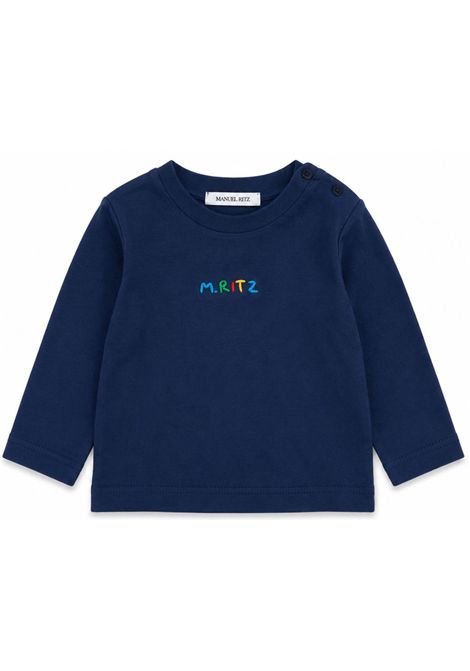 T-shirt neonato blu in cotone Manuel Ritz | 4492BLU